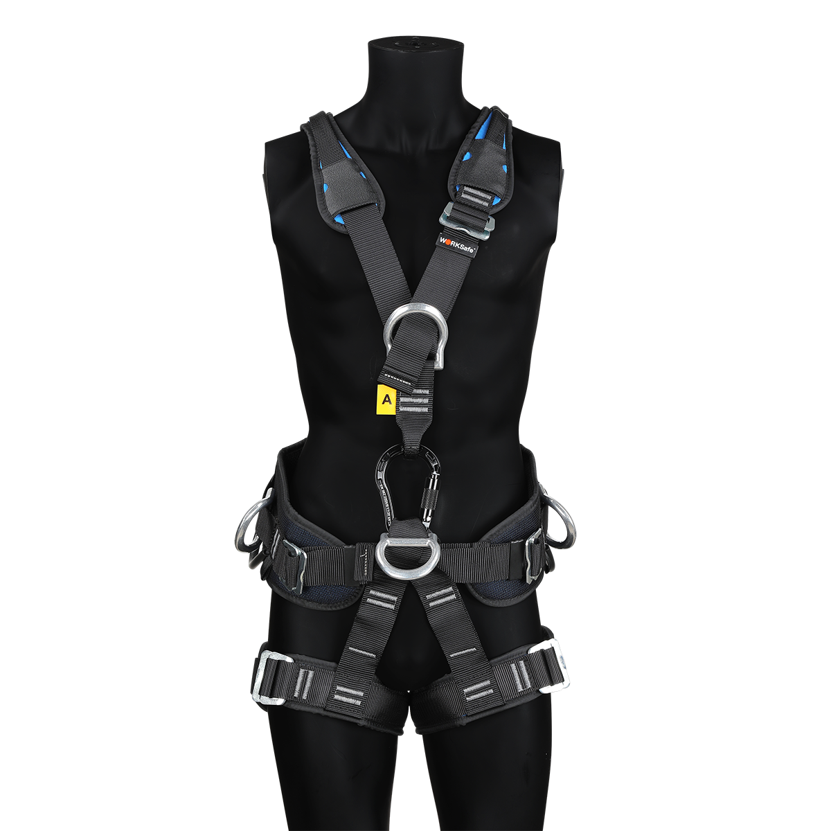B190-01 FULL BODY HARNESS WITH FRONT, DORSAL ANCHORAGE POINTS, AND WORK POSITIONING BELT