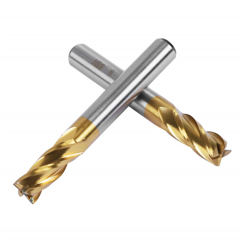 HSS Inch 4 Flute End Mills (Bright / TiN / TiAlN Coated)