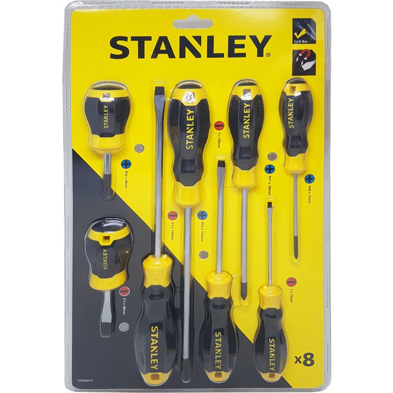 Stanley Cushion Grip 2 Screwdriver Set 8 pcs STMT66673  66 673