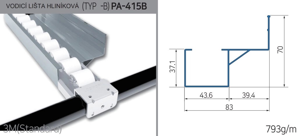 Guide Bar Aluminum PA-415B