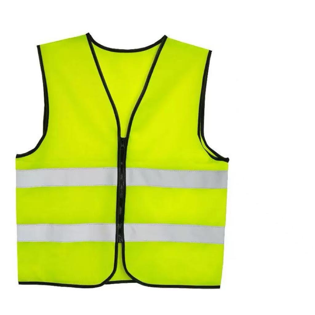 SAFETY VEST F SERIES ZIPPER LIME GREEN C/W WHITE REFLECTOR