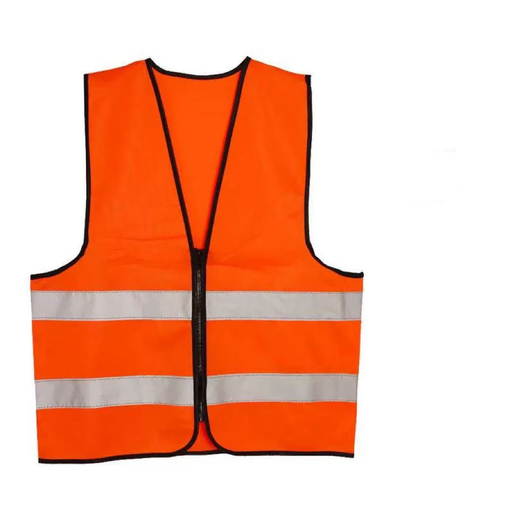 SAFETY VEST F SERIES  ZIPPER ORANGE C/W WHITE REFLECTOR