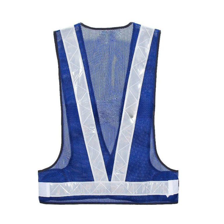 SAFETY VEST V-NETTING ROYAL BLUE C/W WHITE REFLECTOR