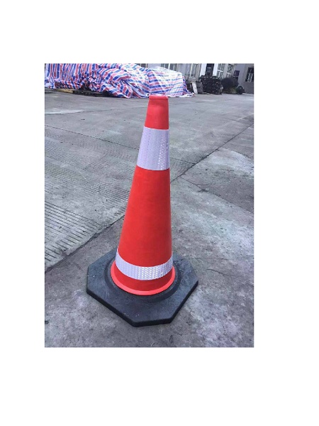 EVA SUPER FLEXIBLE TRAFFIC CONE WITH RUBBER BASE AND 2 PCS HI REFLECTIVE WHITE STICKER
