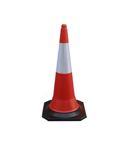 PLASTIC PE TRAFFIC CONE RED WHITE -1000mm (H)