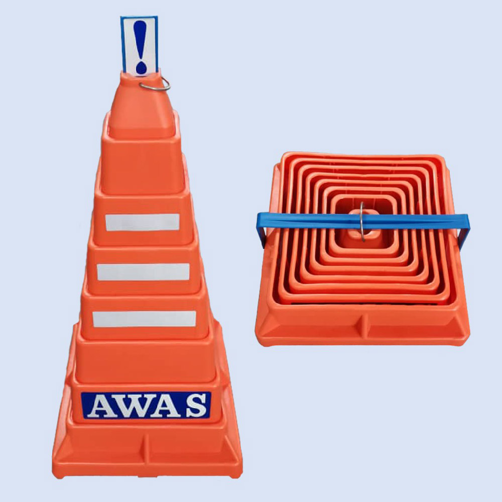COLLAPSIBLE TRAFFIC CONE AWAS & POLIS